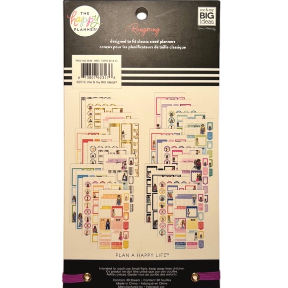 NEW The Happy Planner EVERDAY Sticker Sheet Book Calendar Rongrong 563 Pieces - Picture 2 of 6